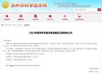 【转发】2024年度苏州市重点实验室项目公示，国力+1